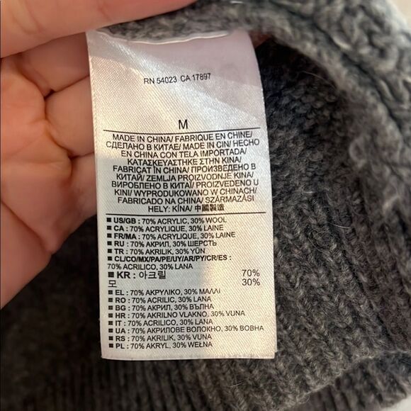 Cozy Gray Wool Open Front Cardigan - Picture 3 of 6